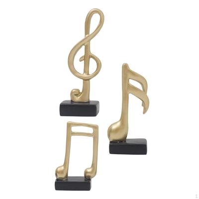 3 Piezas Estatuas Modernas de Notas Musicales Escultura Símbolo Artesanía Figura de Resina Música