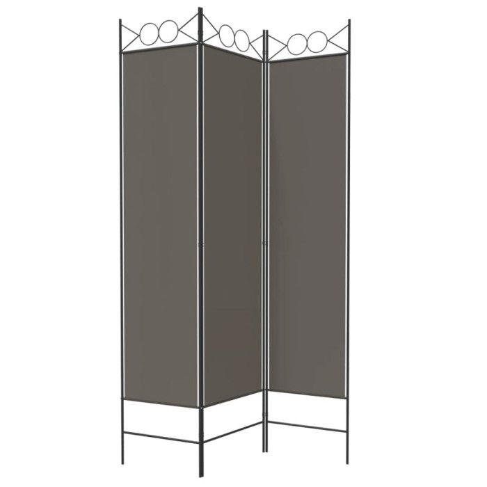 350148 vidaXL Cloison de séparation 3 panneaux Anthracite 120x200 cm Tissu