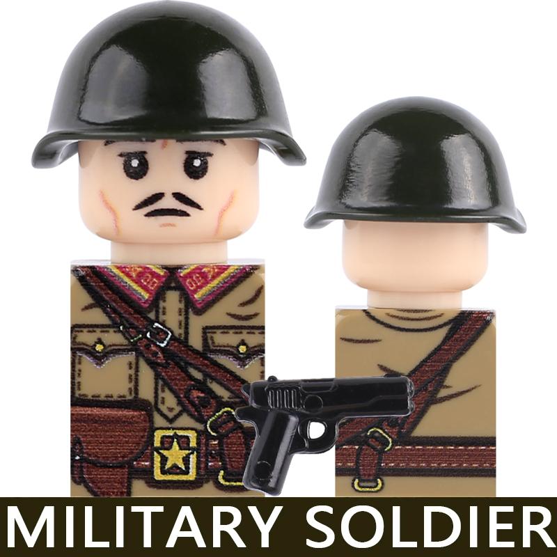WW2 Military Soldier Figures Building Blocks Army Japanese Warrior Medical Nurse Officer Infantry Helmets UV Printed Bricks Toys