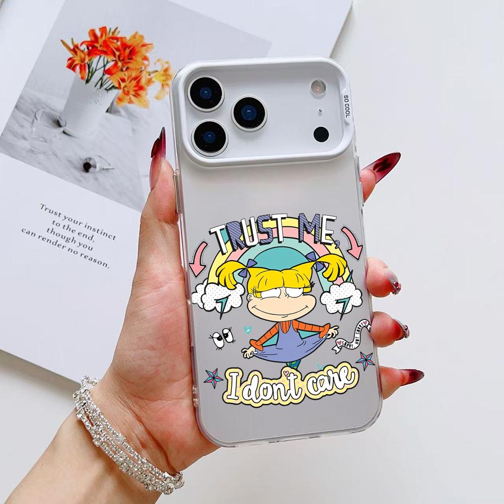 Funny R-Rugrats Angelica Phone Case For iPhone 17 16 15 14 13 12 11 Pro Max Air Matte Laser Aurora Shockproof Funda