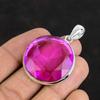 Fasetterat hänge i rosa turmalin 925 sterlingsilverhänge handgjort hänge ädelstenssmycken designerhänge gåvor till vän boho-smycken