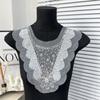 White Mesh Hollow Lace Bead Cloth Sticker Clothing Dress Dress Wedding Dress Decoration Front Collar Cloth Sticker Accessories