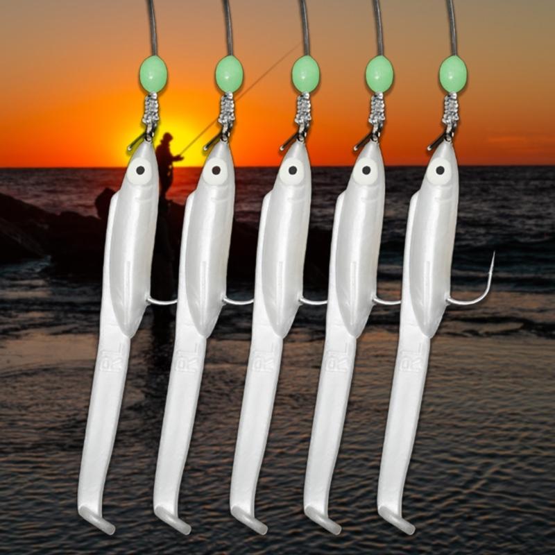 Luminous Fishing Rigs Fishing Baits Rigs, Fish Skin Sea Rigs, Glow Fishing Beads for Freshwater and Saltwater