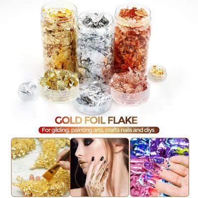 Gold Foil Flake for Resin Gilding Foil Flake for Nails Painting Arts and Crafts