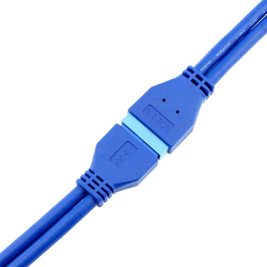 WLGQ USB Motherboard to Male to Female Internal Extension Data Transfer Cable Durable 5Gbps Extension for PC Gaming and Front Panel Ports 3.0 19-Pin