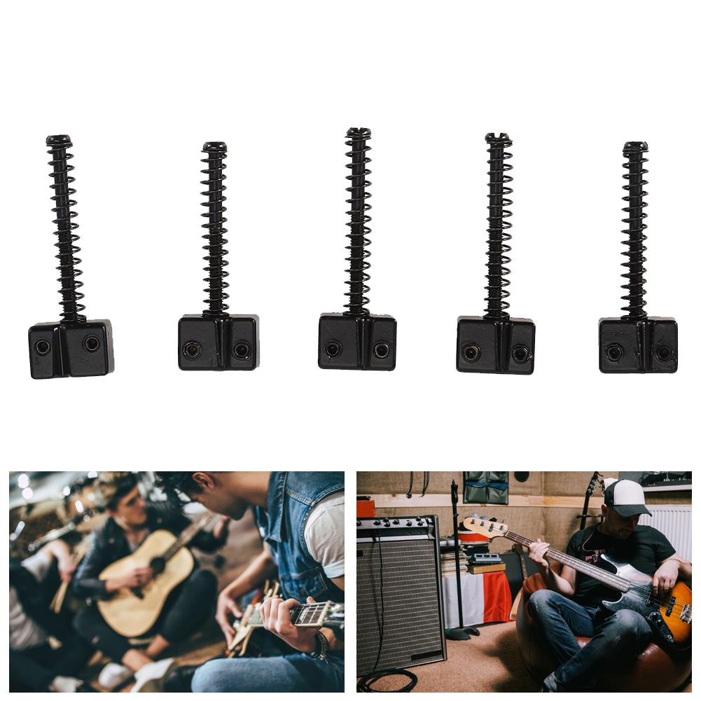 5 Stück Bassbrücke Saitenreiter für Bass E-Gitarre Ersatzteil Federschrauben Schwarz