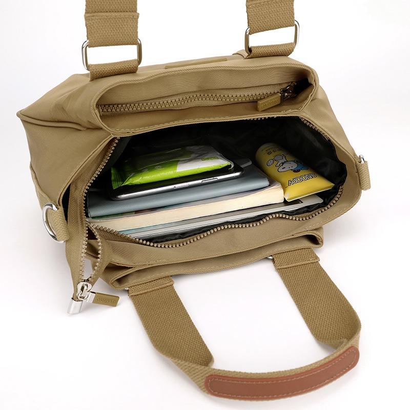 New Women's Shoulder Bag, Trendy Nylon Tote Bag, Large-capacity Mother's Hand-held Pleated Shoulder Messenger Bag.