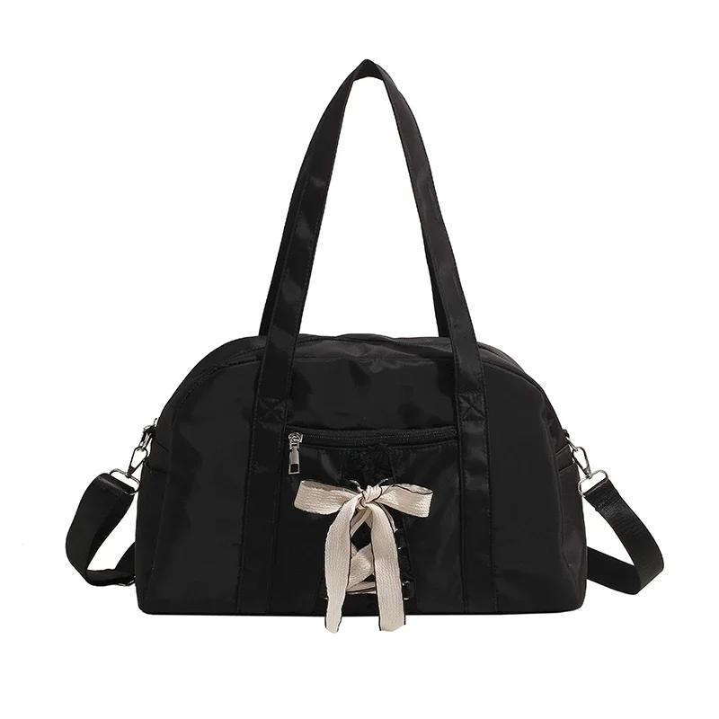 Umhängetaschen für Pendlerinnen Schultertasche Nylon Große Kapazität Nähfaden Schleife Reißverschluss Damen Schultertaschen