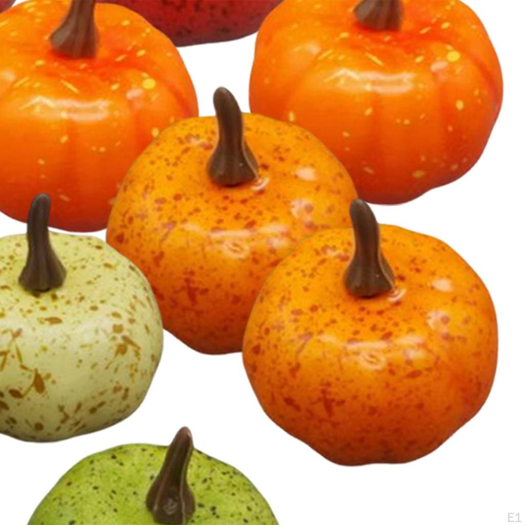 12Pcs Mini Artificial Pumpkins Thanksgiving Decor Decorative Small Fall Simulation