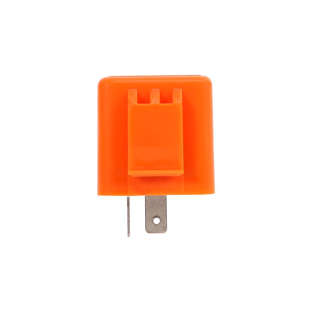 Universal Motorcycle Turn Signal Indicator 2 Pin Speed Adjustable LED Flasher Relay 12V Orange