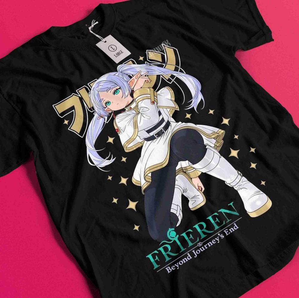

Frieren T-Shirt Beyond Journey s End Tshirt Fern Stark Shirt Himmel Tee Anime BB1005 S