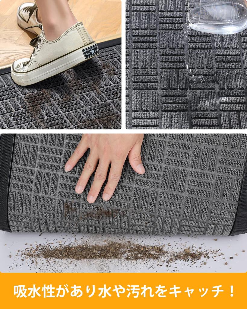 CLEKOD Commercial Mud Approximately 40cm x Solid Suitable for and Offices Doormat, Indoor/Outdoor Use, Use, Removal, Non-Slip, Quick-Drying,