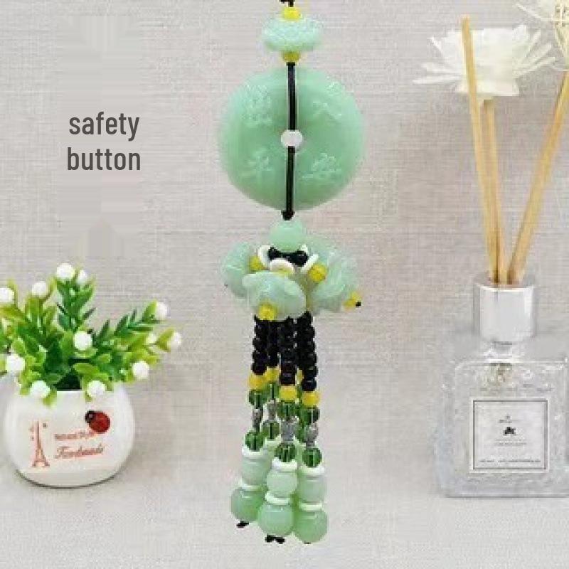 Green Jade Lotus Pixiu Car Pendant Decoration