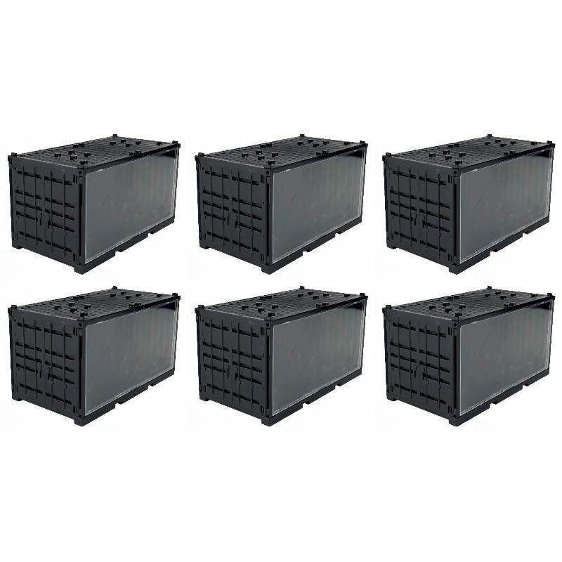6pcs Toy Display Box Miniature Desktop Container Storing Mini Figures MOC Military Scene Building Model Additions Storage Boxes 13.5x7x7.5cm
