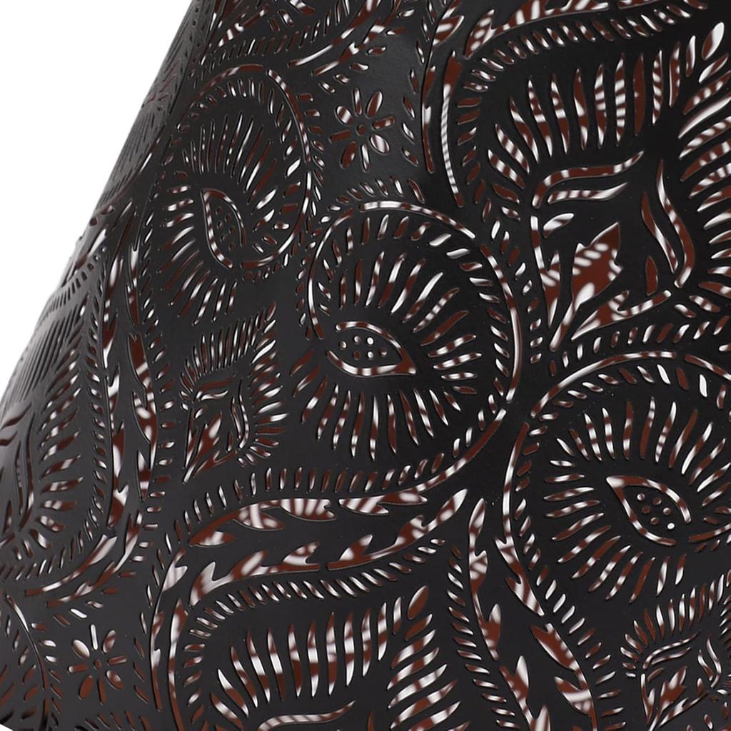 Metal Lamp Shade, E27 E26 Wrought Iron Lamp Shade Black Hollow Carved Modern Lampshade for Table Lamp Bedroom Bedside Decor, 7.9 X 4.7in
