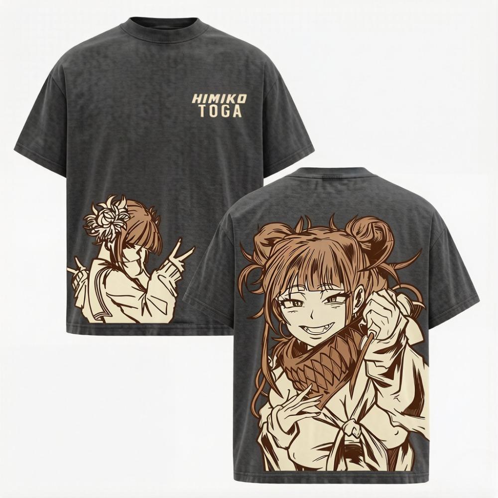 My Hero Academia Anime T-shirt Toga Himiko Vintage Oversized T Shirt Men Women Clothing Short Sleeve Cotton Tees Top