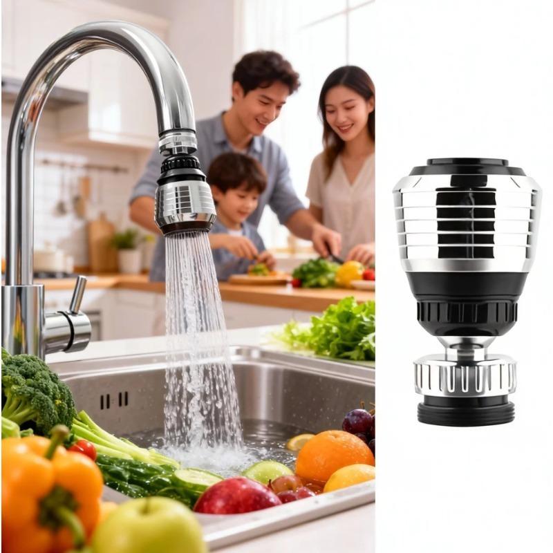 1PC 360° Rotating Kitchen Faucet Aerator - Water Saving Nozzle Filter with Universal Adapter & Splash Guard
