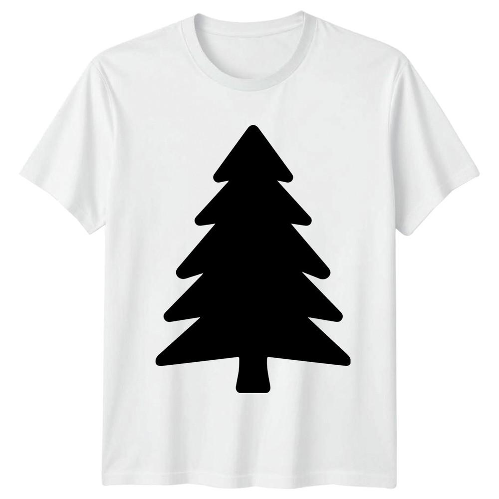 Black Christmas Tree Silhouette Graphic TShirt Evergreen Holiday Christmas Gift S