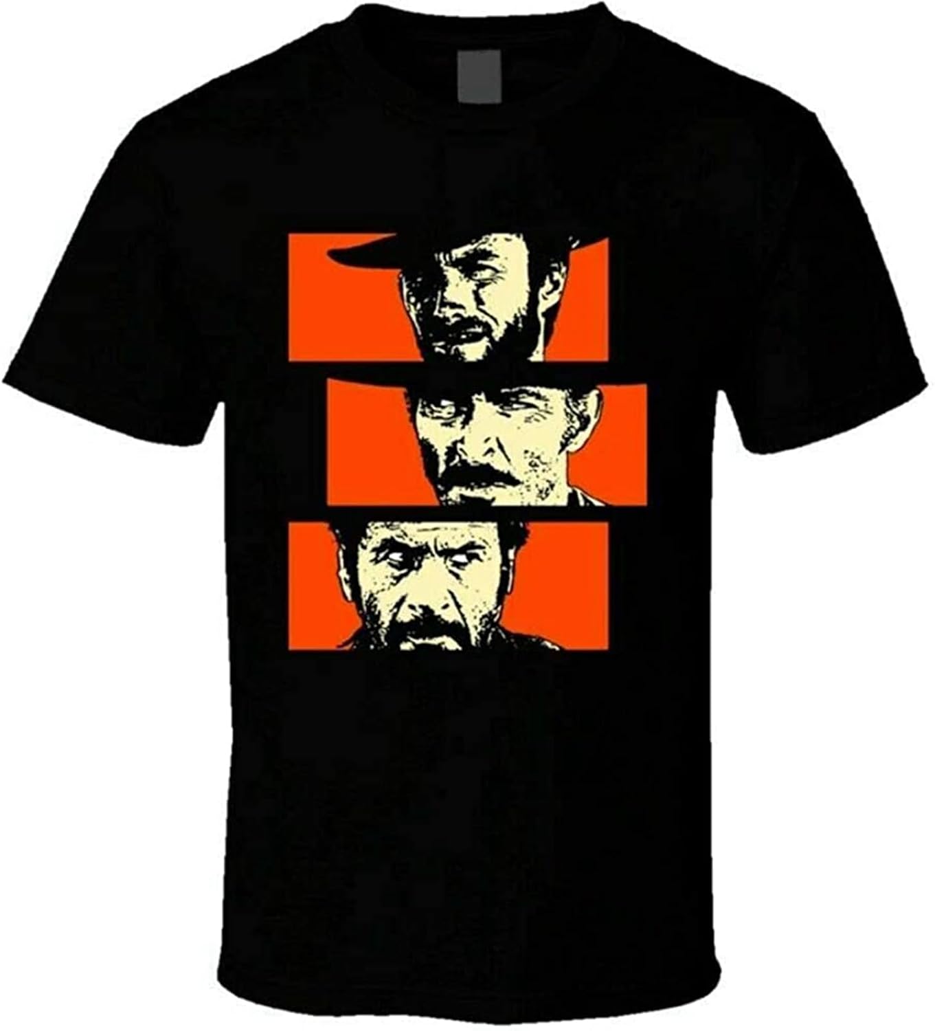 Men s QWZ The Good The Bad and The Ugly Silhouette Western Movie Fan T Shirt Birthday Gift XL
