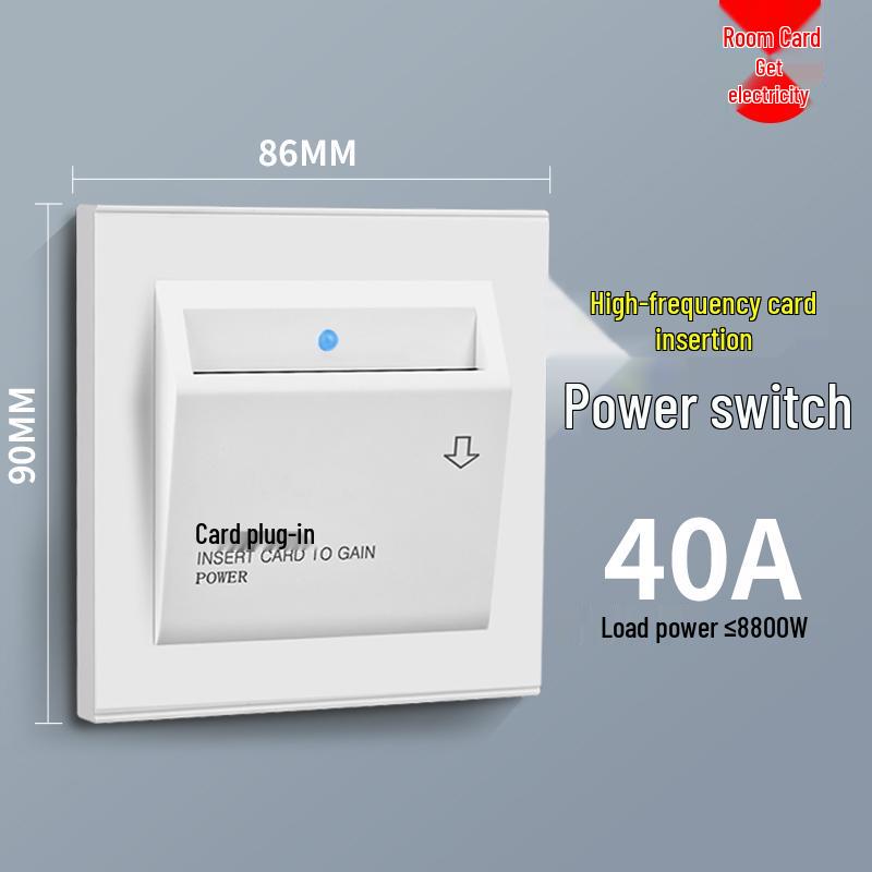Universal 40A Card Power Switch for Hotels and Guesthouses