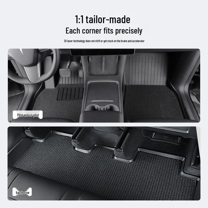 #2025 Tesla Model Y/3 Refresh Floor Mats - Full Coverage Double Layer Design