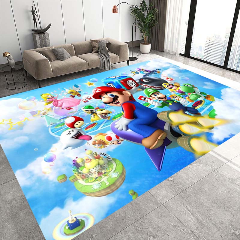 This new Super Mario cartoon rug is suitable for home décor in game rooms, bedrooms, living rooms, sofas, and other areas;