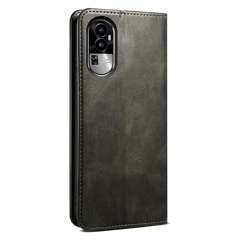 For Oppo Reno10 Pro 5G (Global) Waxy Crazy Horse Texture Cell Phone Cover PU Leather Wallet Stand Case