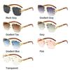 Vintage UV Protection Men & Women Square Rimless Sunglasses Cheetah Head Sunglasses Eyewear