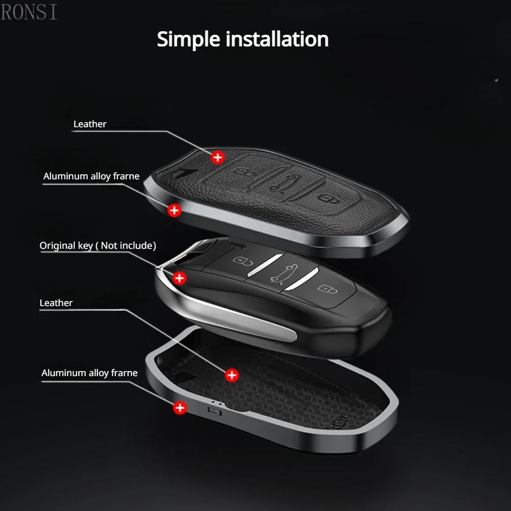 Leather Car Remote Key Case Cover Shell For Peugeot 308 408 508 2008 3008 4008 5008 Citroen C4 C4L C6 C3-XR Picasso DS3 DS4 DS5