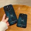 Vertical Leather Shell Pisces Printed Patterned Shockproof Soft Silicone Case with Camera Lens Full Protection for IPhone Samsung