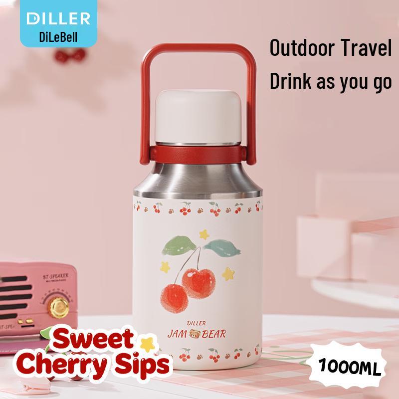 Diller D9435 Portable Cherry 316 Stainless Steel Insulated Bottle