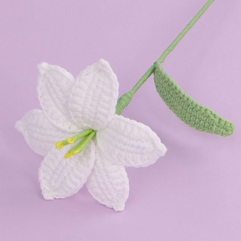 Häkel-Lilienstrauß, Gehäkelter Blumenstrauß Für Zuhause Hochzeitsdekoration DIY Geschenkstrauß Für Frau Mutter Vater Lehrer