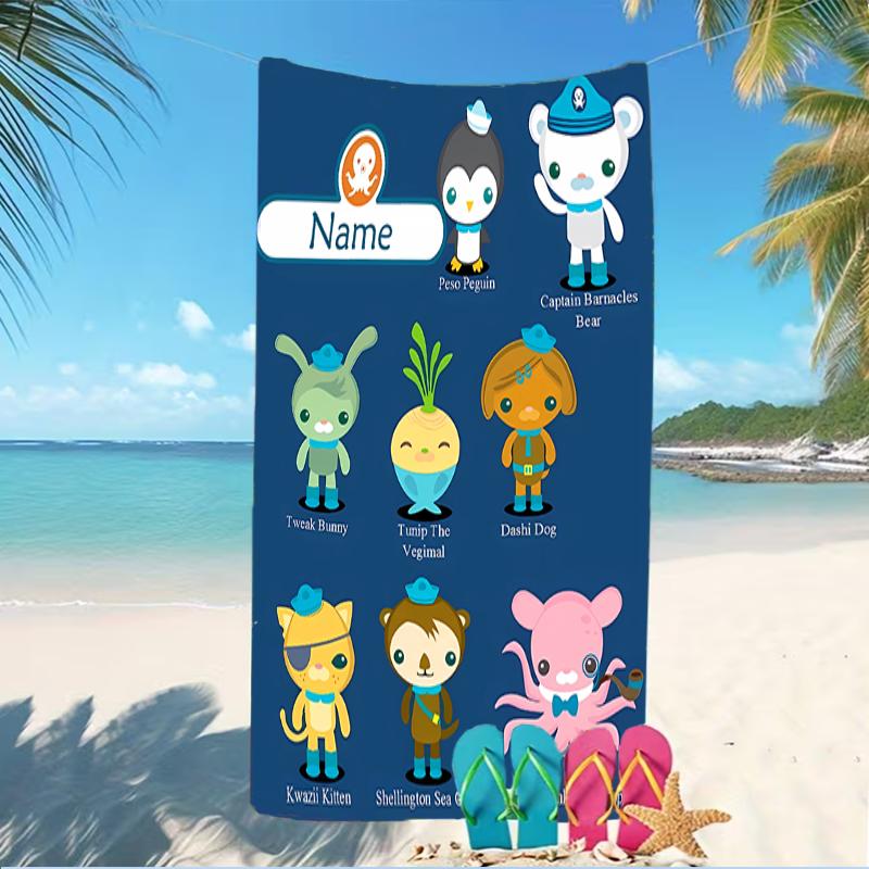 Customizable personalized beach towels Octonauts themed designs.Suitable for the beach, yoga, sports;ideal as beach accessories
