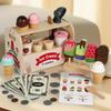 Wooden Ice Cream Shop Role-Play Cash Register for Kids