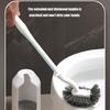 Bathroom Cleaning Brush and Stand Set for Stubborn Grimes Removal Curved Design Detachable Handle Toilet Bowl Scrubber