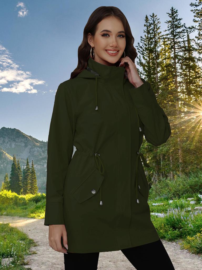 Women's Red Long Hooded Puffer Coat with Multi-Color Options