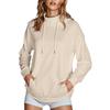 Women's Fashion Casual Long Sleeve Solid Color Hooded Sweatshirt Tops