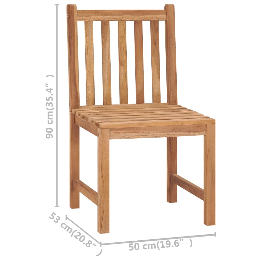 Garden Chairs 8 pcs with Cushions Solid Teak Wood