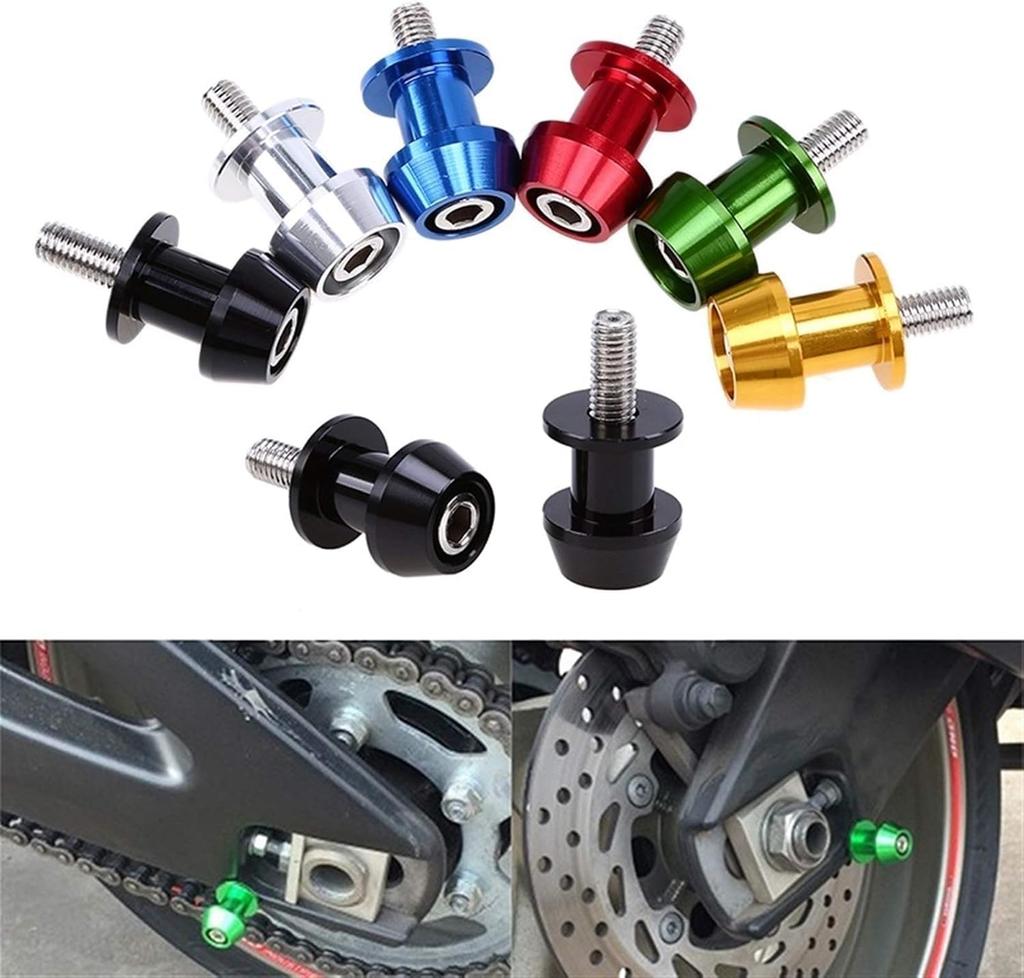 Set aus 2 Motorradständerhaken und für Auto hinten Universelle Befestigungsschrauben (Links rechts) Ständer, (Gold, M10)