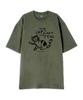 ASTRAL PROJECTION [Oversized] Doodle Cat 13-Count Cotton Round Neck Short Sleeve T-Shirt_Khaki