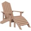 Vidaxl Adirondack Garden Chairs with Footrests, 2 Pcs, HDPE, Brown