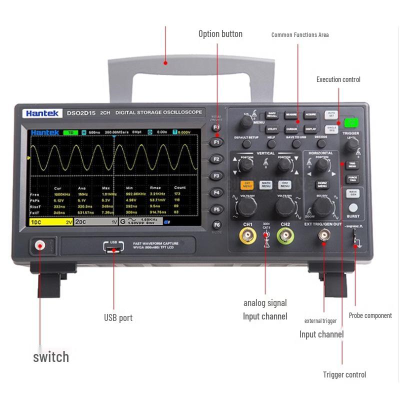 Hantek Dual-Channel Desktop Oscilloscope (Models: DSO2C10, DSO2C15, DSO2D10, DSO2D15)