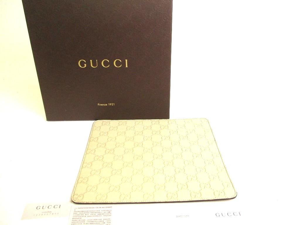 

Оригинальный коврик для мыши GUCCI Guccissima из бежевой кожи #a844 Восстановленный