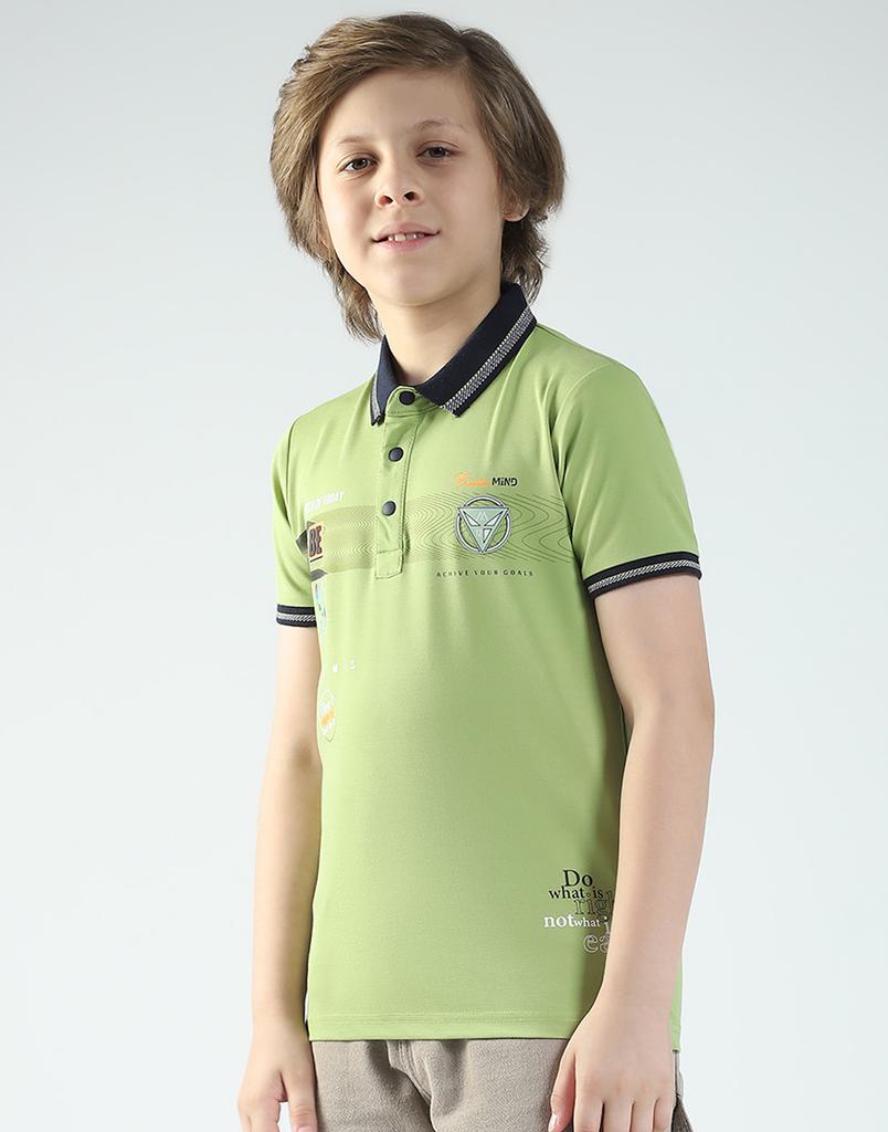 MONTE CARLO Boys's Regular Fit Printed Polo Half Sleeve T-Shirt
