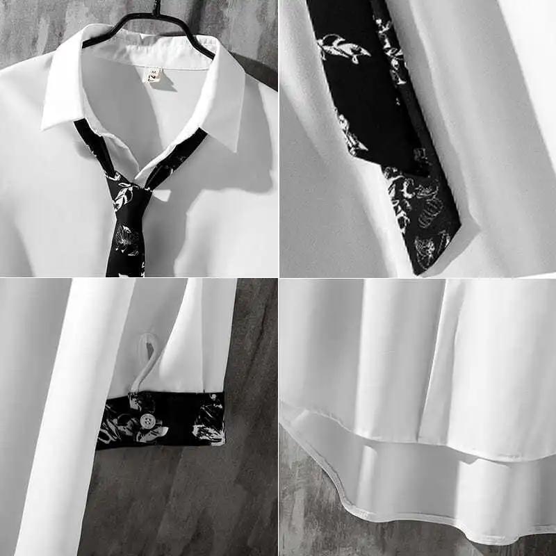 Spring Autumn Popular INS Short Sleeves Japanese Style Casual Shirt Men's Loose-Fit White Collar Button-Up Top for Summer