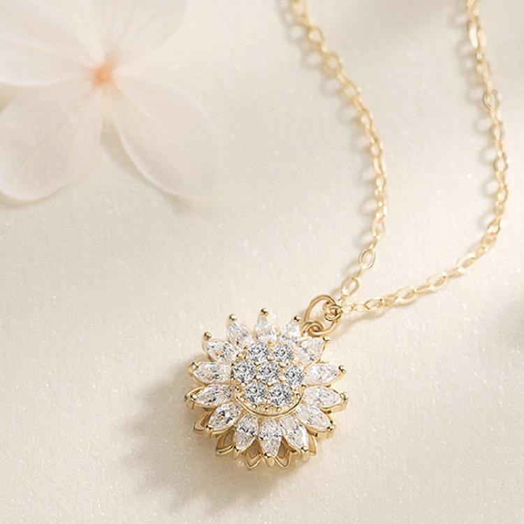 Zircon Necklace Can Be Turned Pendant Clavicle Chain Campus Style Simple Jewelry
