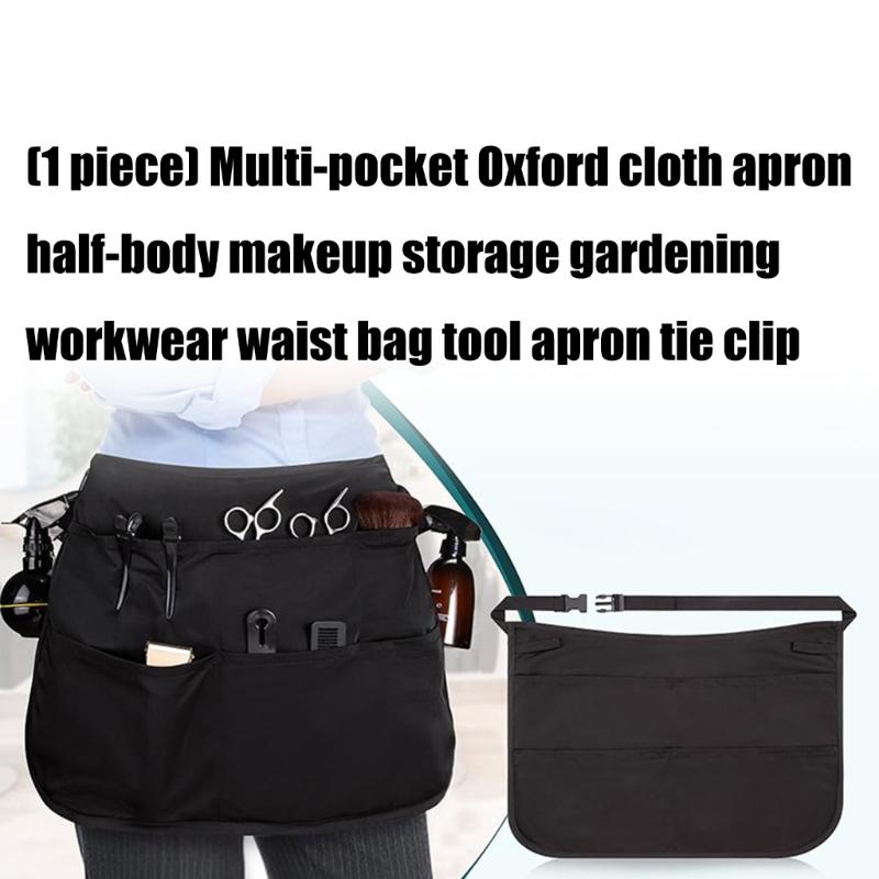Multi Pocket Work Apron Adjustable Buckles Durable For Gardening Makeup Tool Storage Waist Organizers