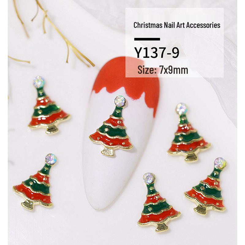 Christmas Alloy Nail Art Decor: Cartoon Santa, Bells, Reindeer, Snowflakes & Rhinestone Accessories