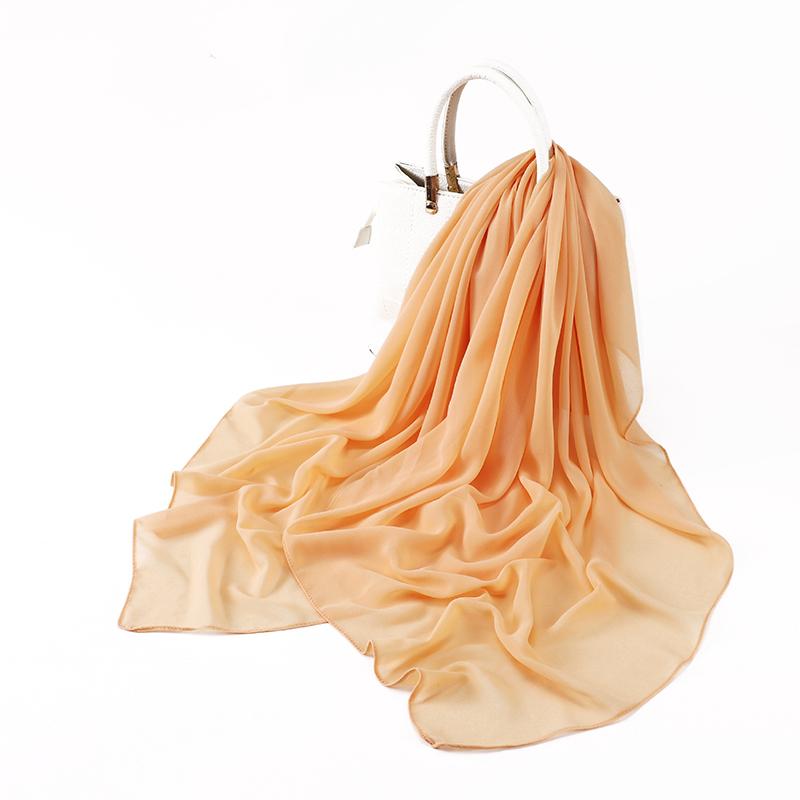 Muslim Chiffon Hijab Scarf for Women Big Solid Color Head Wrap for Women Hijabs Scarves Ladies Muslim Veil Jersey Hijabs Turban