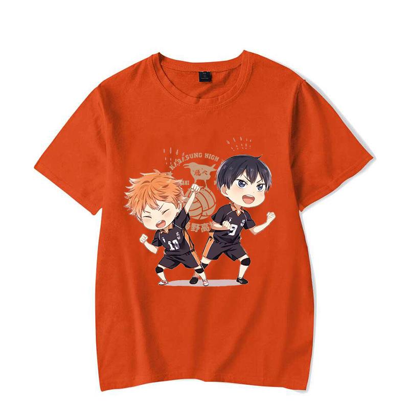 Hot Hinata Shoyo Tobio Kageyama Cartoon Print Short Sleeve T Shirts Women Casual Shirts Summer Women's Men's Crew Neck T-shirt